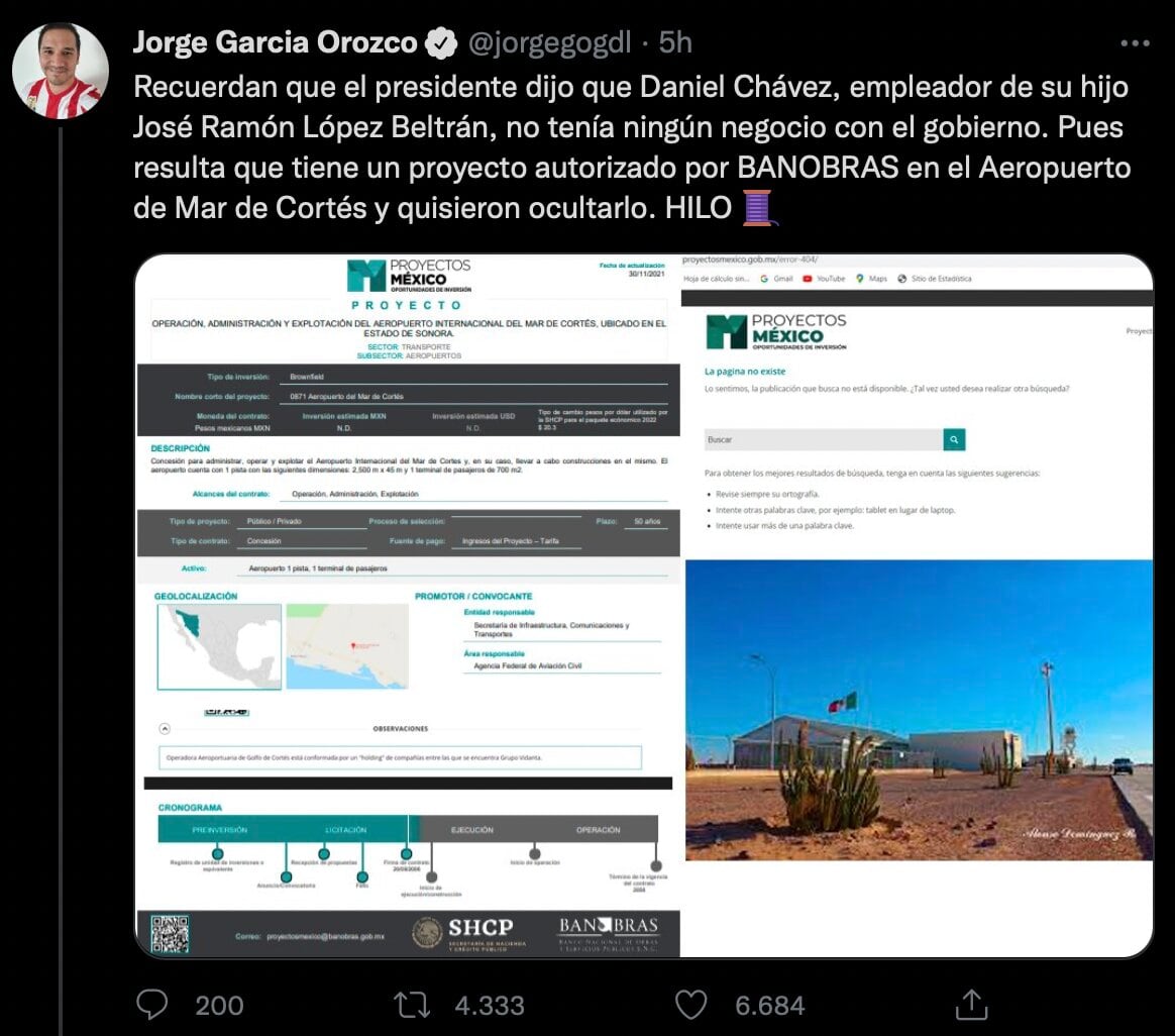 Tuit de Jorge García Orozco
