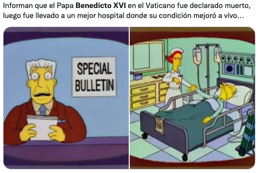 Memes de Benedicto XVI sobre su supuesta muerte