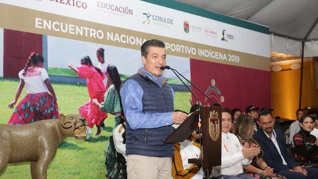 El gobernador Rutilio Escandón Cadenas recibió a las y los jóvenes deportistas de comunidades indígenas de 19 estados del país