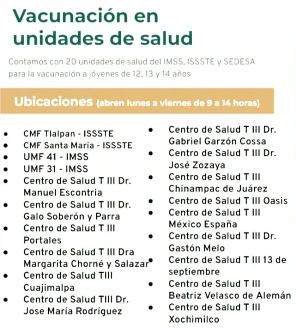 plan de vacunación para niños de 12 a 14 años en la CDMX/captura de video