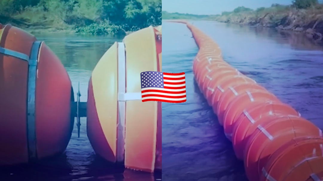 Estados Unidos coloca boyas en Río Bravo contra migrantes; “ni lo intentes”, advierte