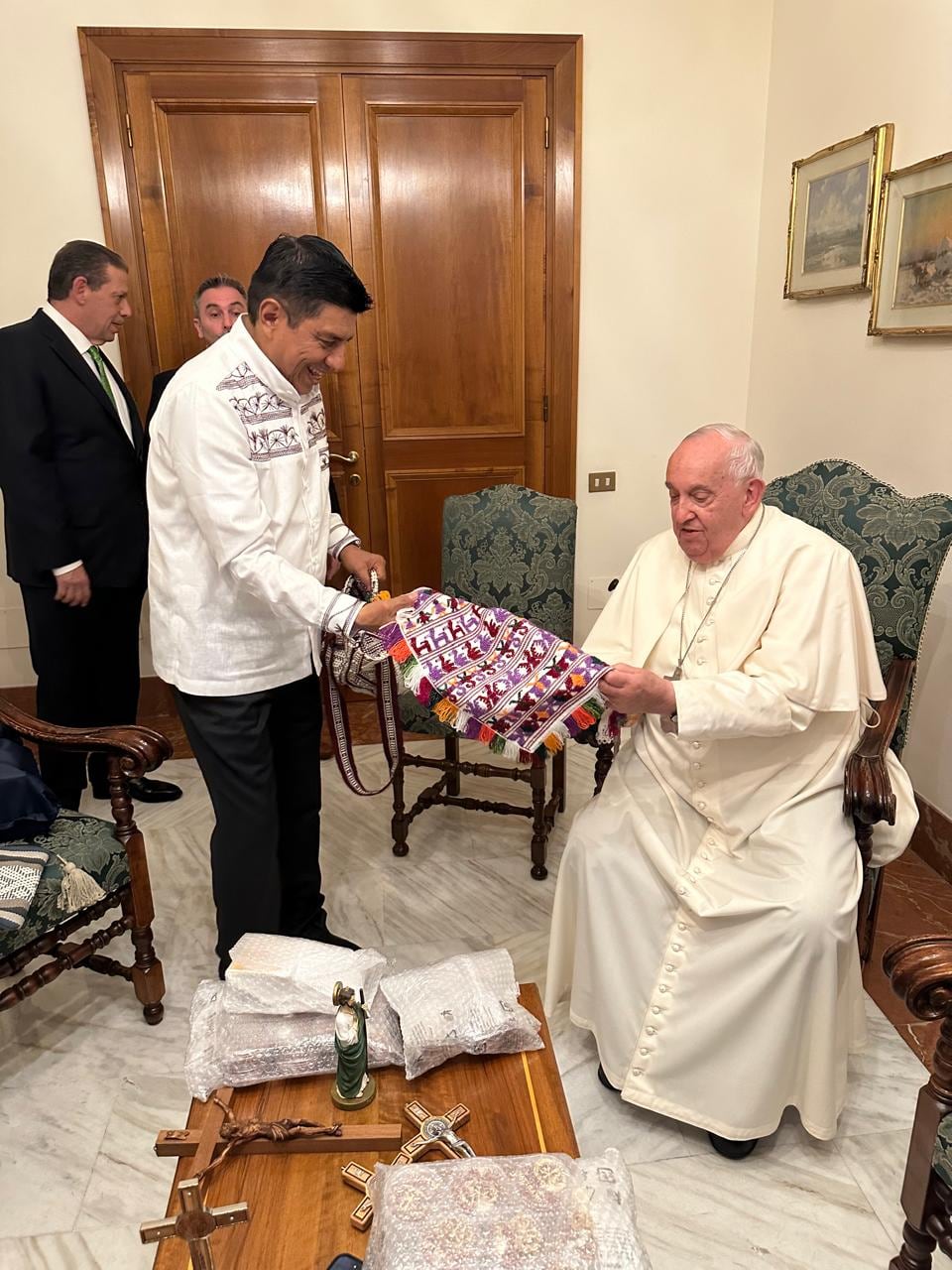 Salomón Jara Cruz con el Papa Francisco