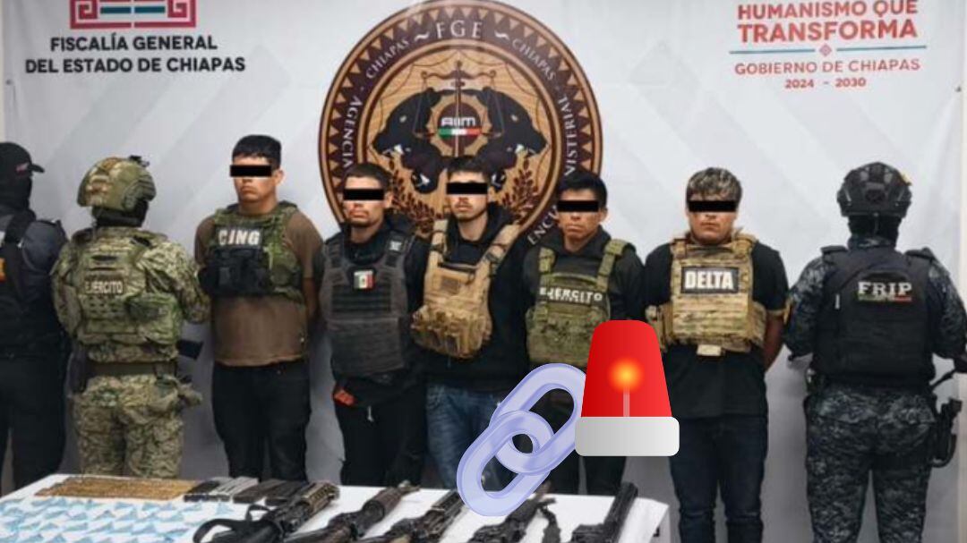 Golpe al CJNG en Chiapas: detienen a cinco presuntos miembros