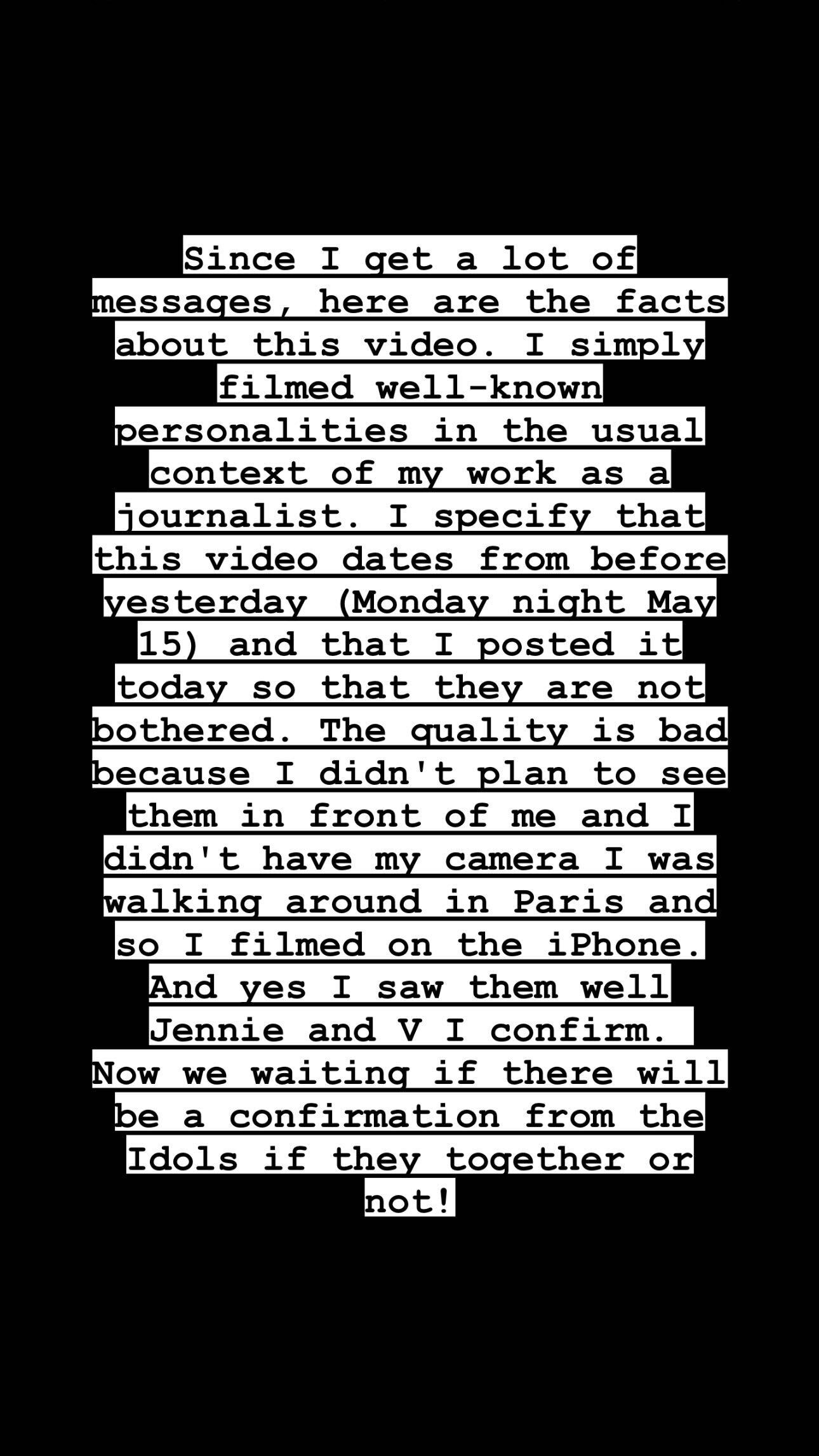 ¿BTS y Blackpink? Taehyung y Jennie sí serían novios, según este video