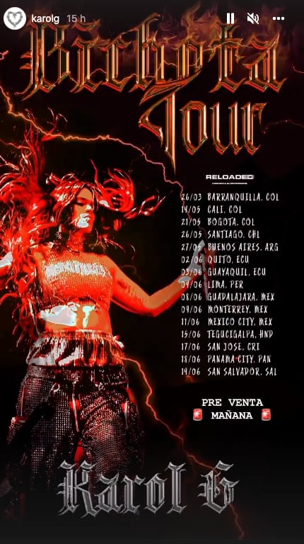Karol G anuncia su gira 'Bichota Tour'
