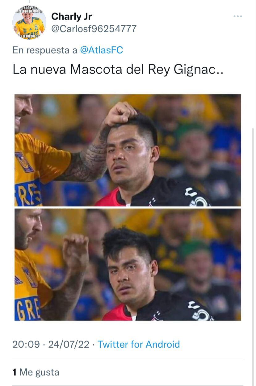 Los seguidores de Tigres resaltaron el 'pique' entre Gignac y Aldo Rocha.