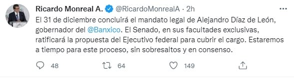 Tuit Ricardo Monreal