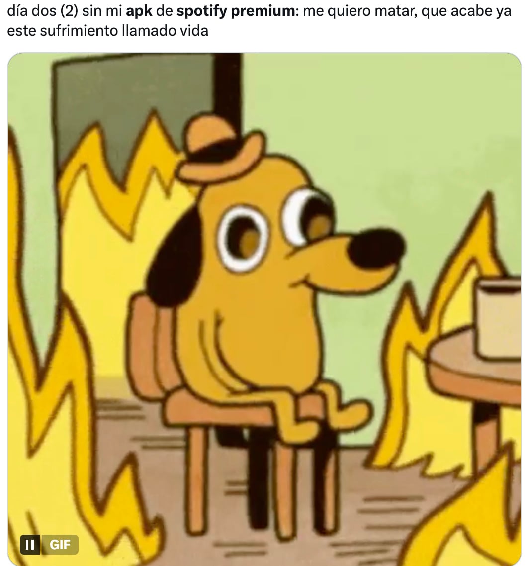 Memes de la caída de Spotify Premium APK