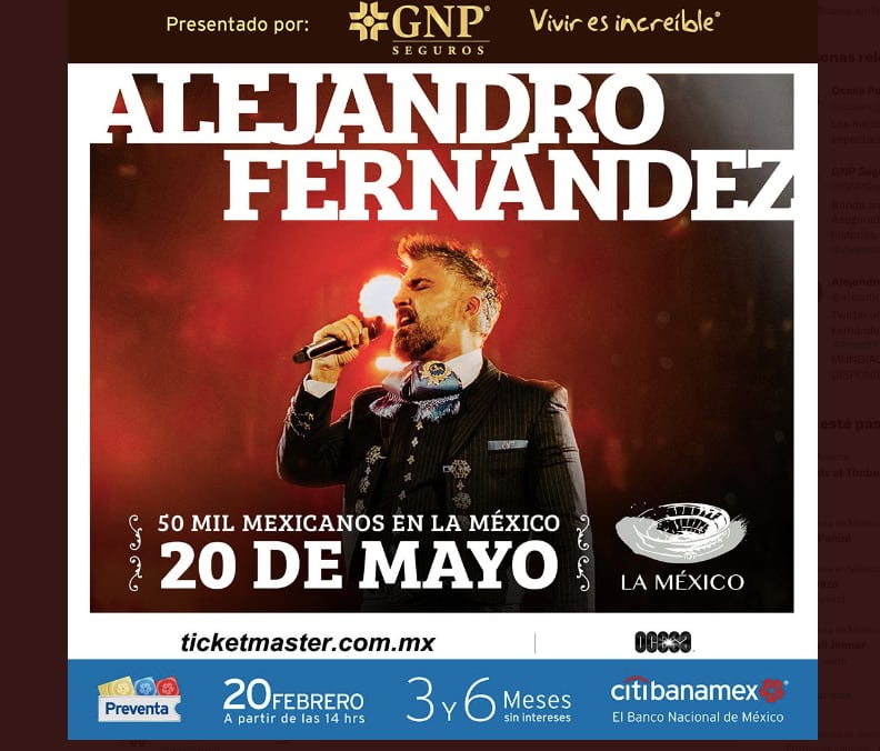 Alejandro Fernández en concierto