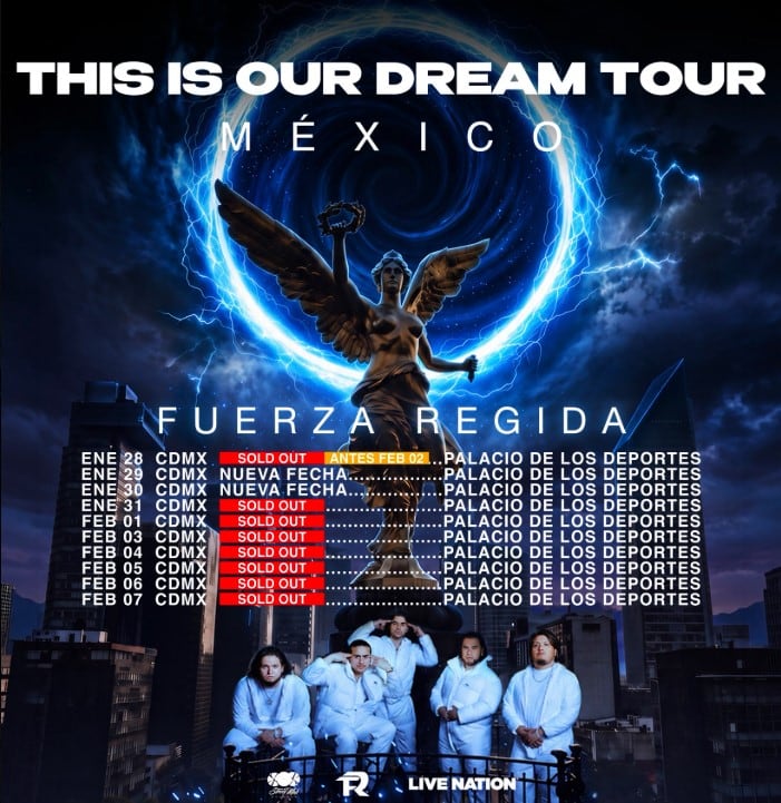 Fuerza Regida hace historia: suma 10 fechas consecutivas en el Palacio de los Deportes