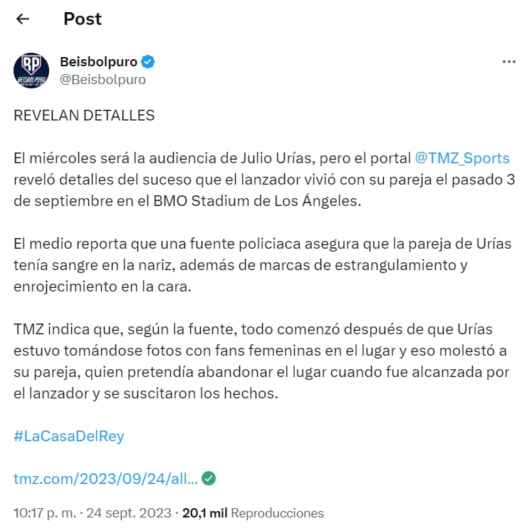 Información sobre Julio Urías