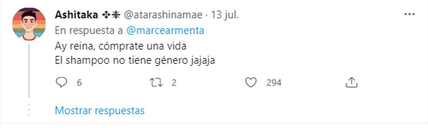 Comentario en contra del tuit transfóbico