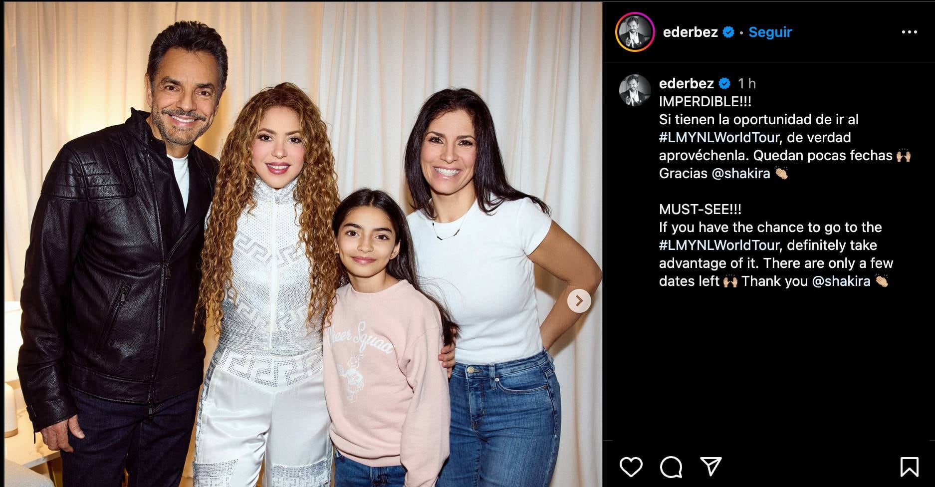 Eugenio Derbez viajó a México para ver a Shakira