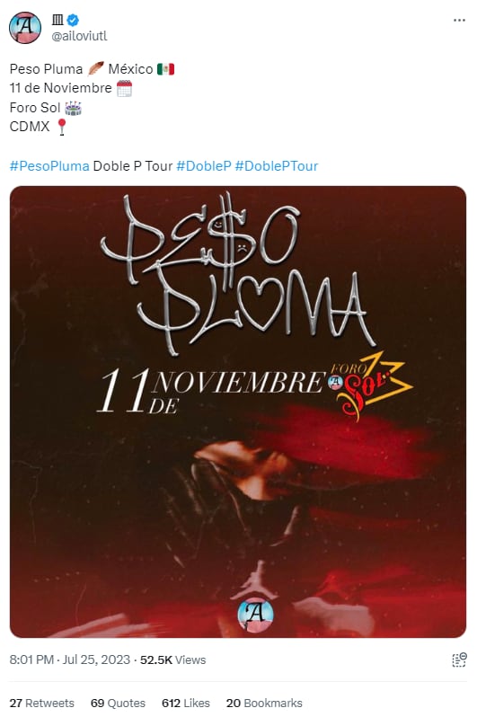 Concierto de Peso Pluma en el Foro Sol