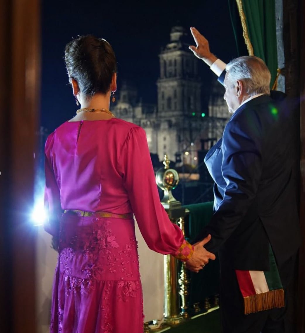 Beatriz Gutiérrez en el Grito de Independencia
