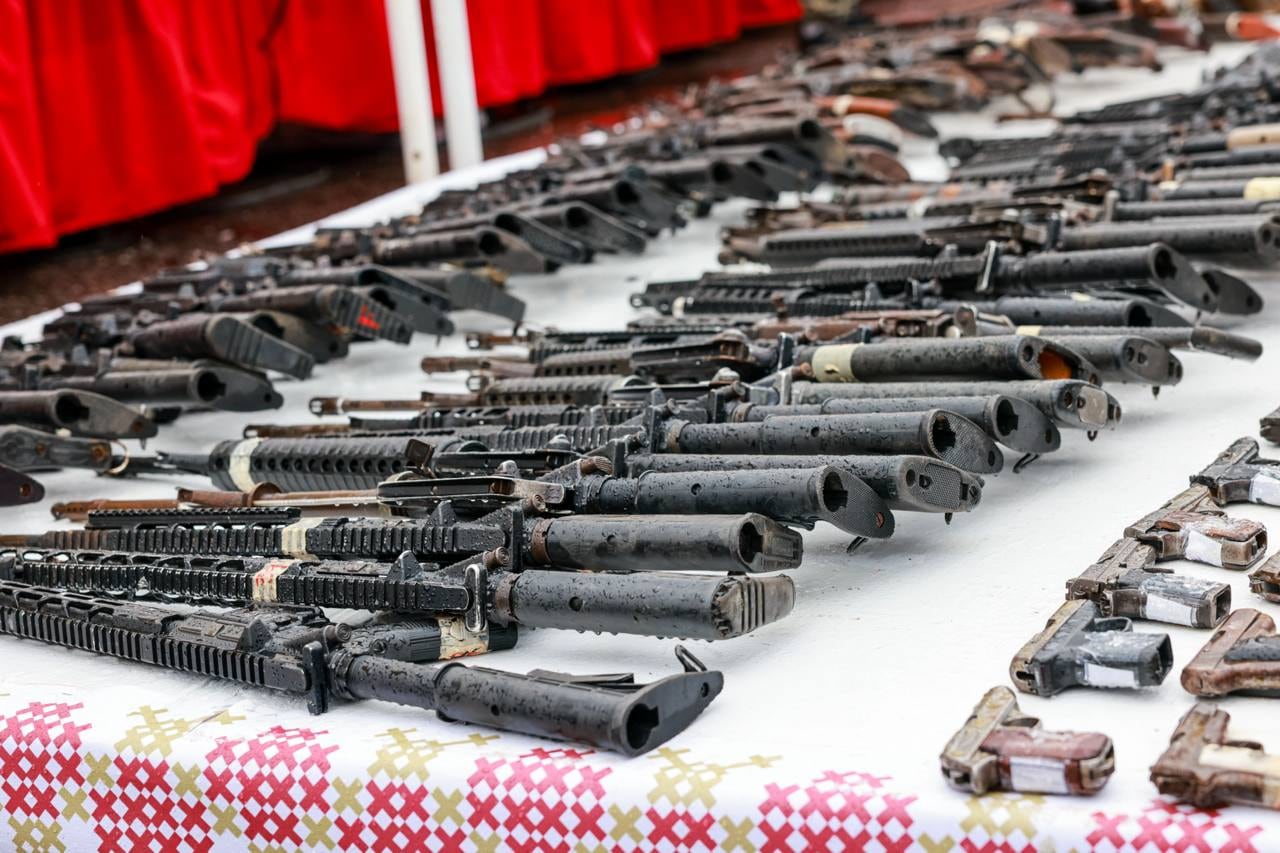 Evelyn Salgado encabeza destrucción de armas decomisadas