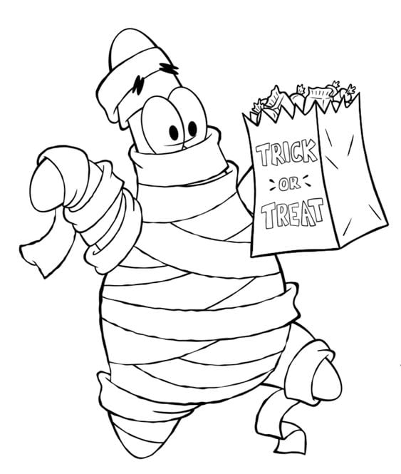 Dibujos de Bob Esponja en Halloween para colorear