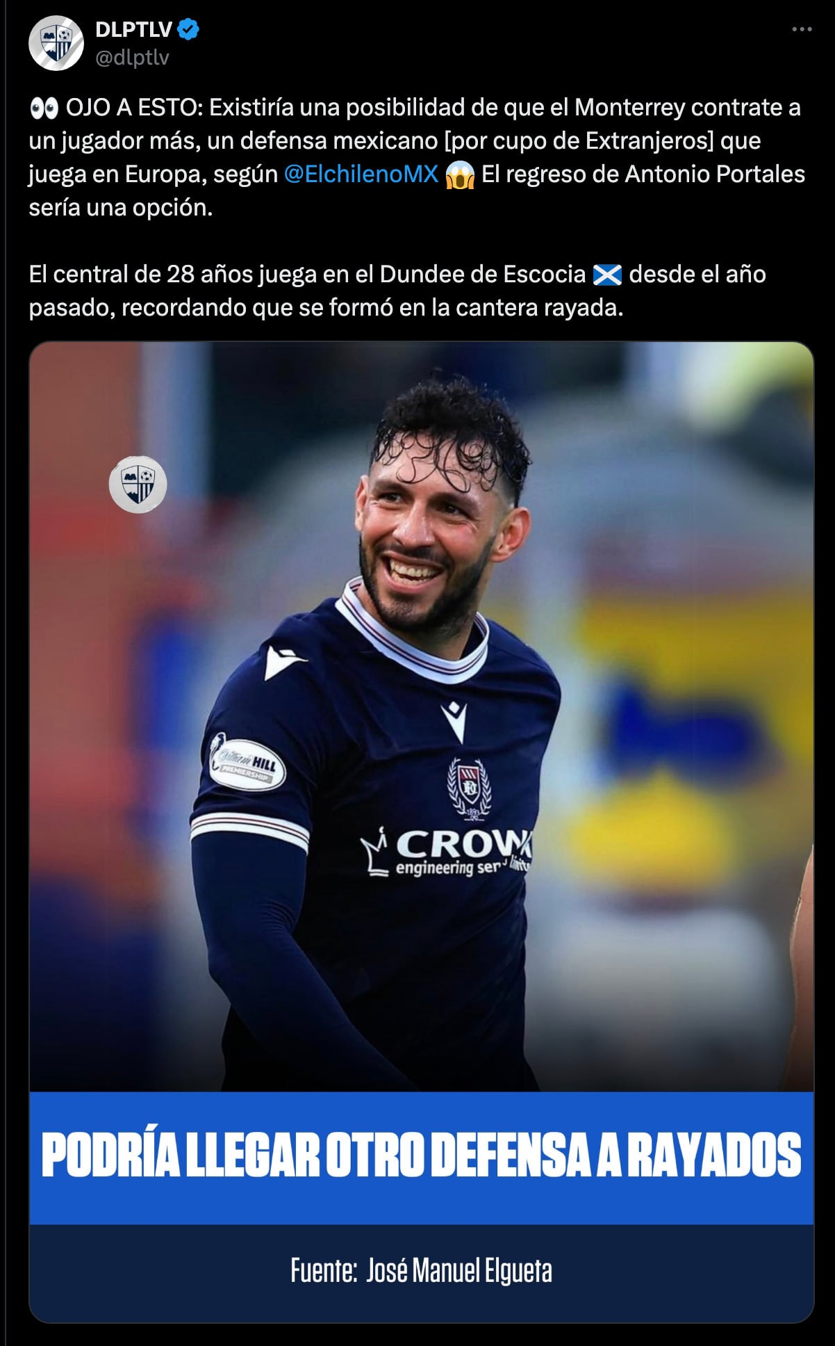 Rayados busca a Antonio Portales.