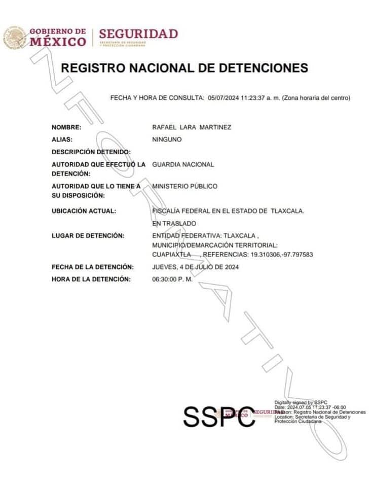 Rafael Lara Martínez, alcalde de Huehuetla detenido con medio millón de pesos