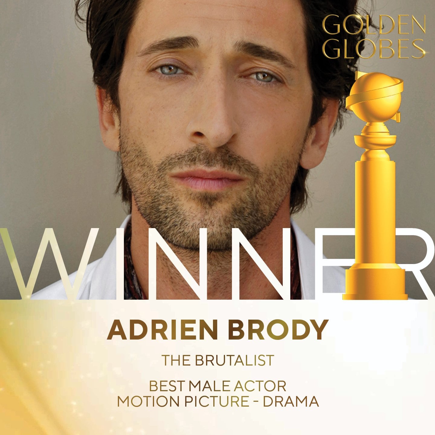 Adrien Brody, ganador Globos de Oro 2025