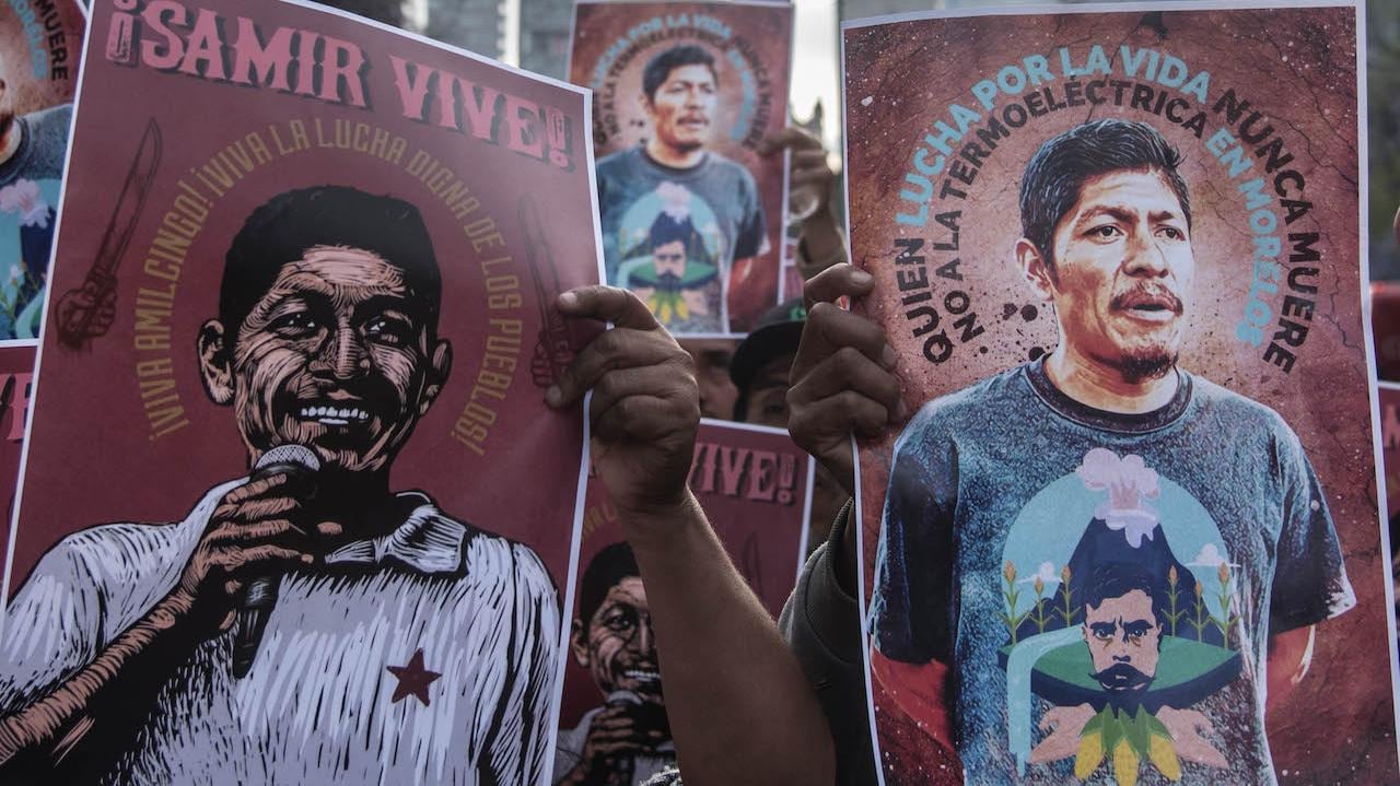 Marcha de protesta por asesinato de Samir Flores