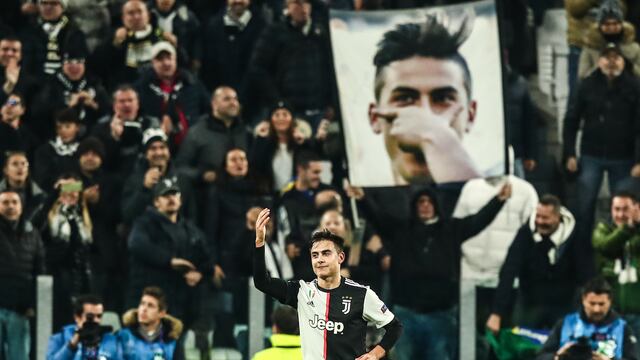 Dybala celebra el gol ante su afición