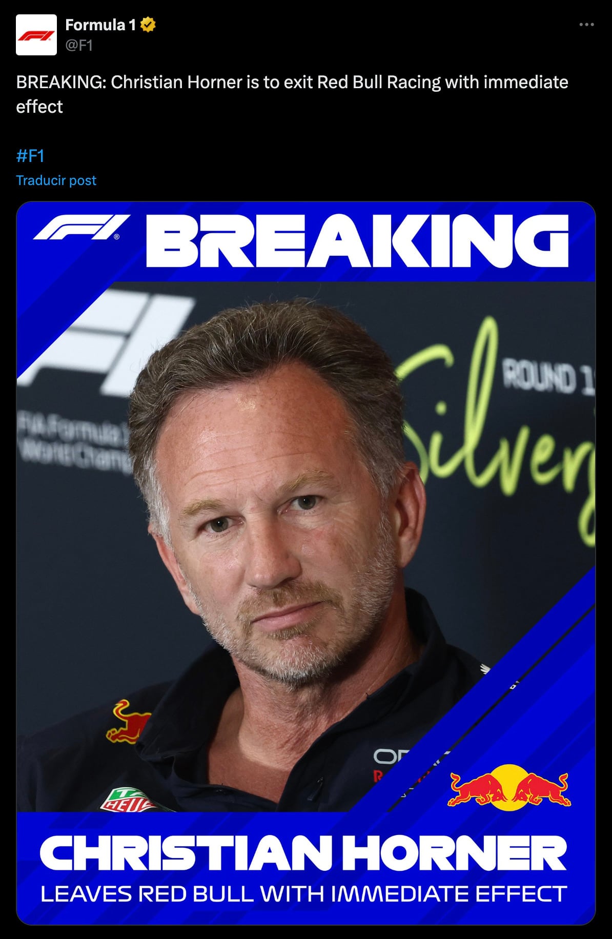 Christian Horner es despedido de Red Bull