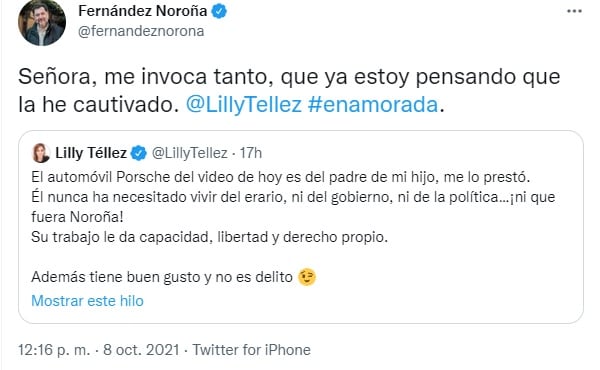 Lilly Téllez enamorada