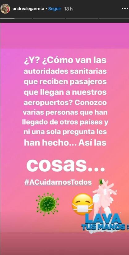 Andrea Legarreta pide acciones en el aeropuerto por coronavirus