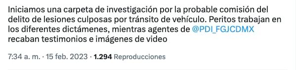 Fiscalía CDMX sobre el choque del Metrobús en Reforma