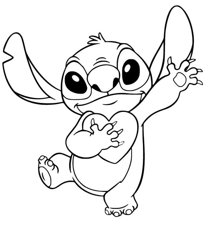 Dibujos de Stitch del Día de las Madres para colorear y regalar
