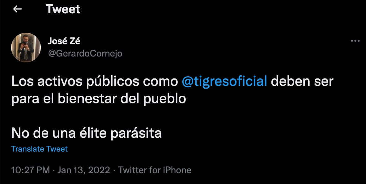 Tigres (Foto: Captura de Twitter)