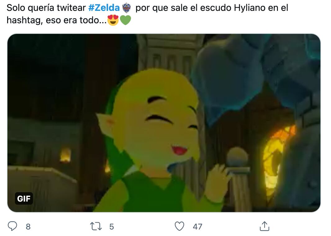 Reacciones al emoji de 'The Legend of Zelda: Skyward Sword'