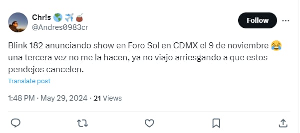 Memes por el concierto de Blink 182 en el Foro Sol