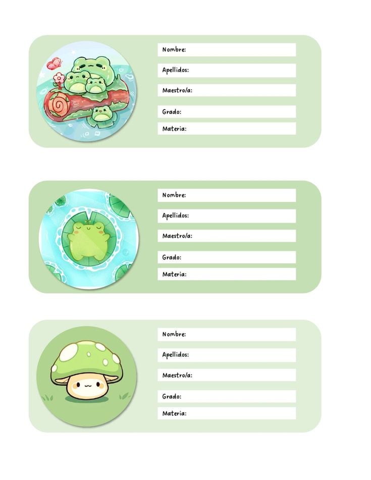 Etiquetas escolares de la rana de Peppa Pig