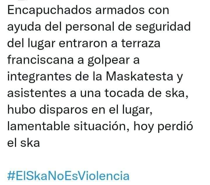 Testigos de la balacera en concierto de la Maskatesta/Twitter