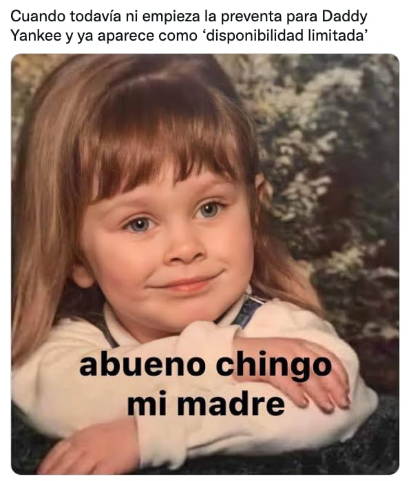 Meme de boletos agotados para Daddy Yankee