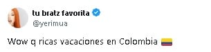 Yeri Mua habla de sus vacaciones en Colombia con su novio.