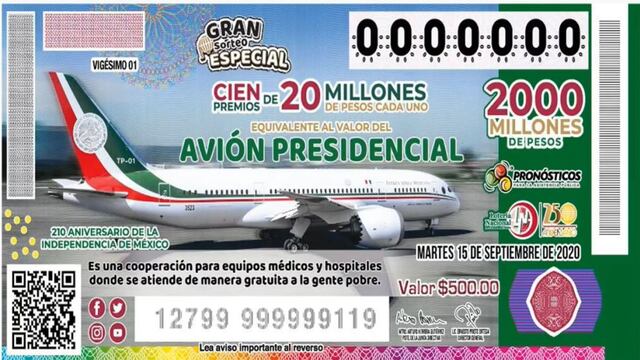 avion presidencial boleto rifa