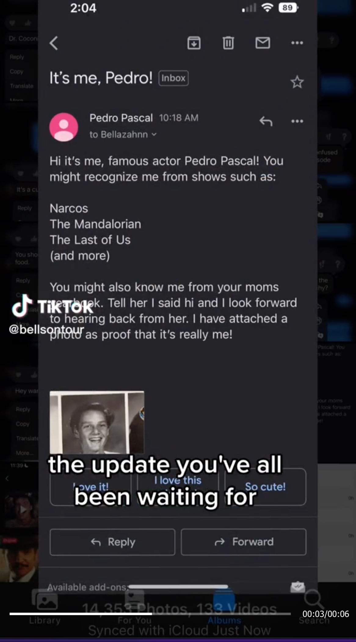 Pedro Pascal, Joel en The Last of Us, era amigo de su mamá en la escuela y adjunta foto que lo demuestra