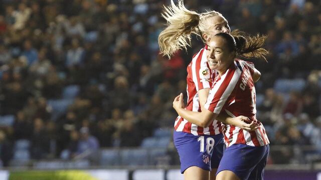 Corral celebró su primer gol con el Atleti en Europa
