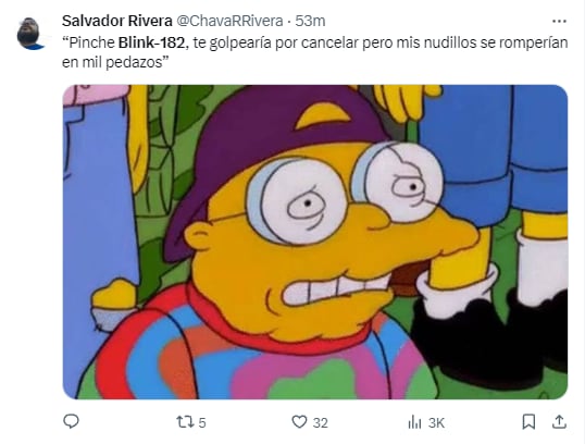 Meme por concierto cancelado de Blink-182