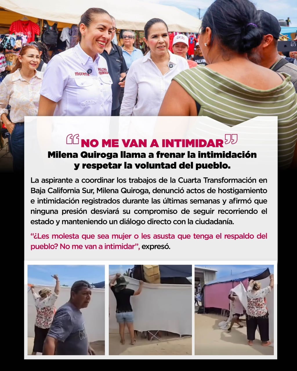 Milena Quiroga denuncia hostigamiento.