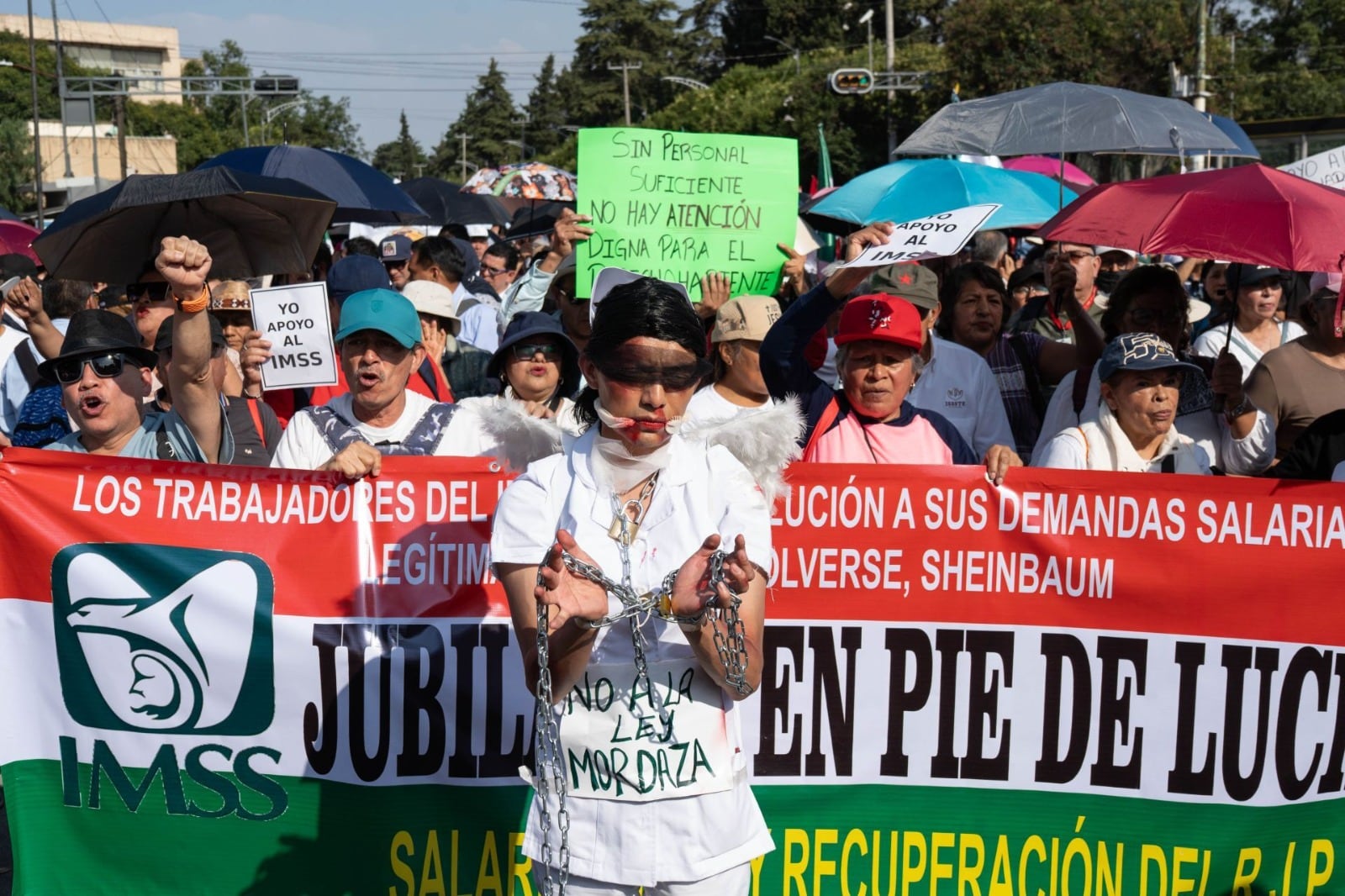 Protestas de trabajadores del IMSS en CDMX