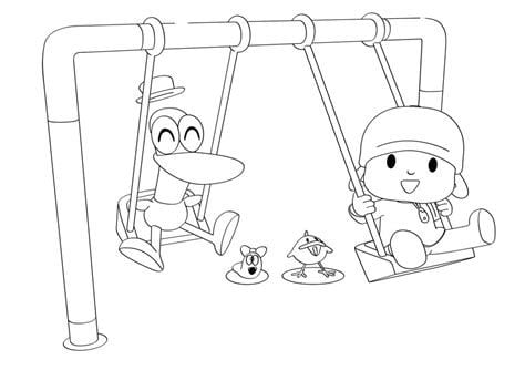 Dibujos de Pocoyó con temática del Día del Niño para colorear