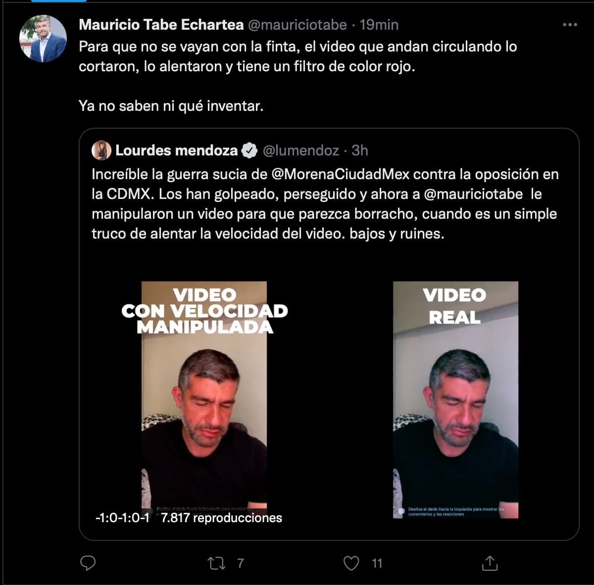 Mauricio Tabe es acusado de estar borracho en un video