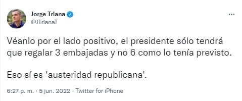 Tuit de Jorge Triana