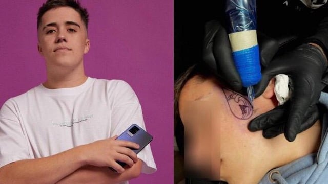 Niño se tatúa frase de Gazir