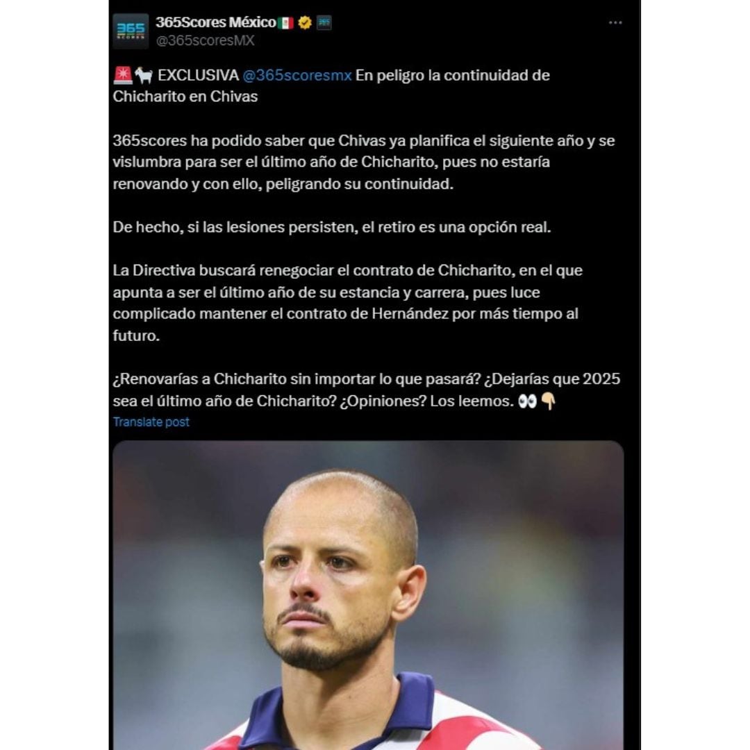 2025 sería el último año de Chicharito Hernández con Chivas.