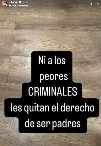 Julián Gil lamenta no ver a su hijo Matías